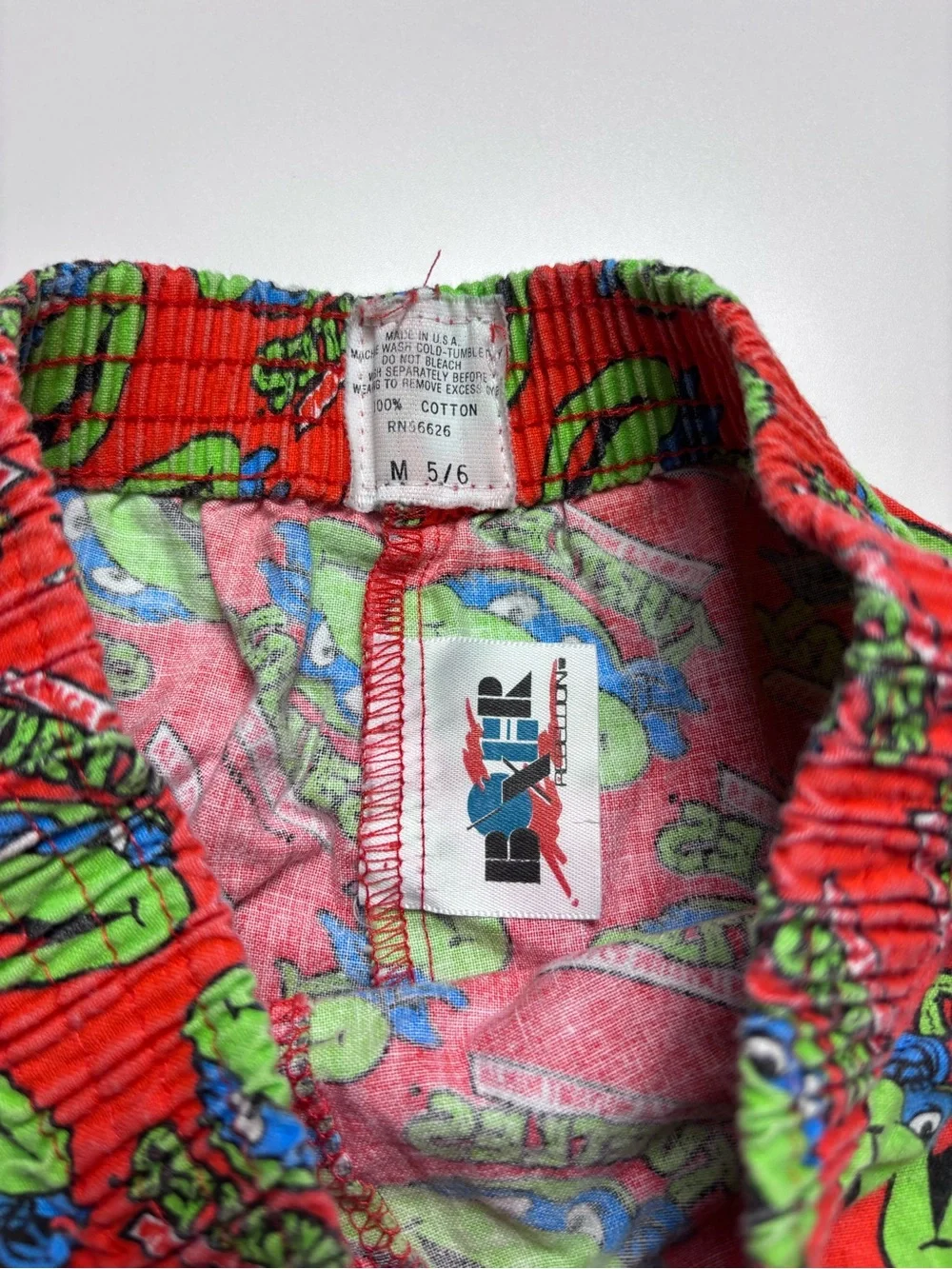 VTG Boys TMNT Teenage Mutant Ninja Turtles boxer shorts M 5/6 Leonardo vintage